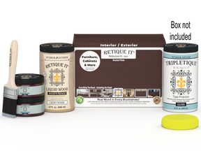Large Java Multi-purpose Smooth Finish Kit by Retique It® for interior wood top coating, includes brushes and finishing tools.