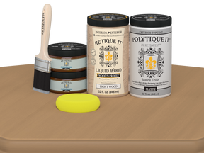 Wood'n Door Smooth Finish Kit (Double Door) - Pecan — Matte kit contents