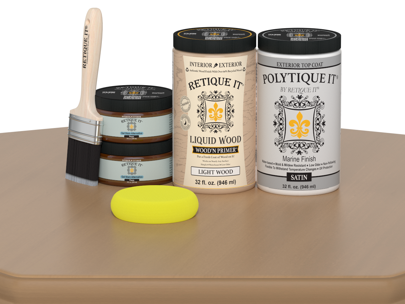 Wood'n Door Smooth Finish Kit (Double Door) - Pecan — Satin kit contents