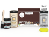 Retique It® Multi-purpose Smooth Finish Kit (Large) in Red Mahogany for exterior wood top coating, including tools and materials.
