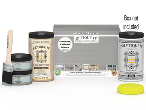 Large Weathered Wood Multi-purpose Smooth Finish Kit by Retique It® for exterior wood top coating, featuring a matte finish.