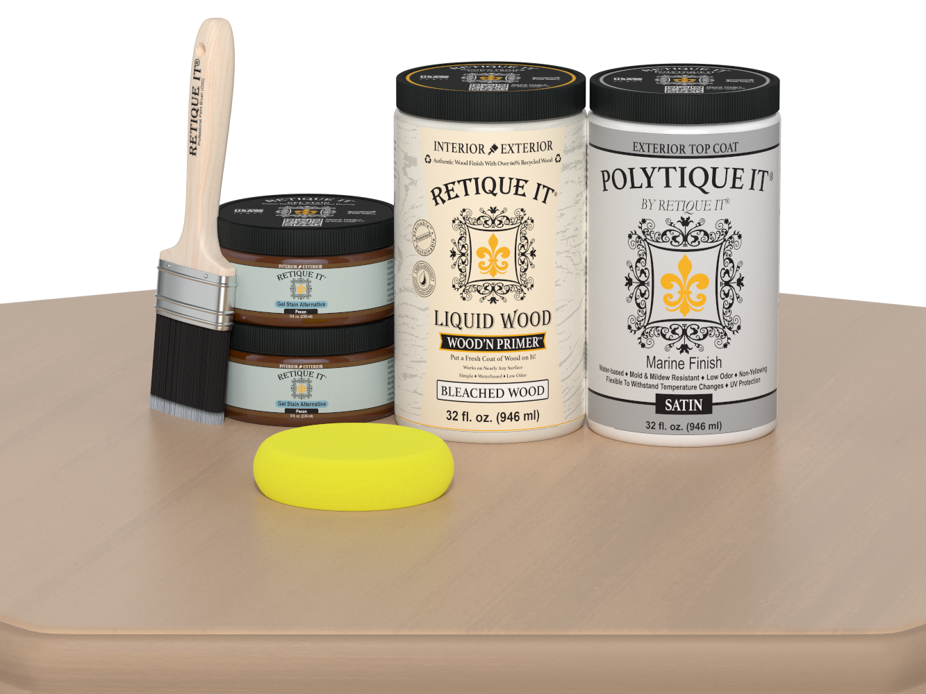 Wood'n Door Smooth Finish Kit (Double Door) - White Oak — Satin kit contents