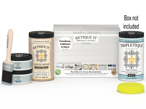 Retique It® Multi-purpose Smooth Finish Kit Large in White Wash for interior wood top coat with a matte finish.