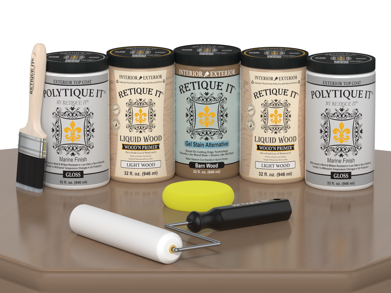 Wood'n Door Smooth Finish Kit (Front & Garage Door) - Barn Wood — Gloss kit contents