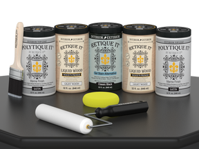 Wood'n Door Smooth Finish Kit (Front & Garage Door) - Classic Black — Satin kit contents