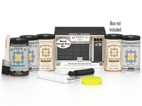 Wood'n Door Smooth Finish Kit (Front & Garage Door) - Charcoal — Matte kit contents with door box