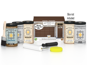 Wood'n Door Smooth Finish Kit (Front & Garage Door) - Dark Oak — Matte kit contents with door box