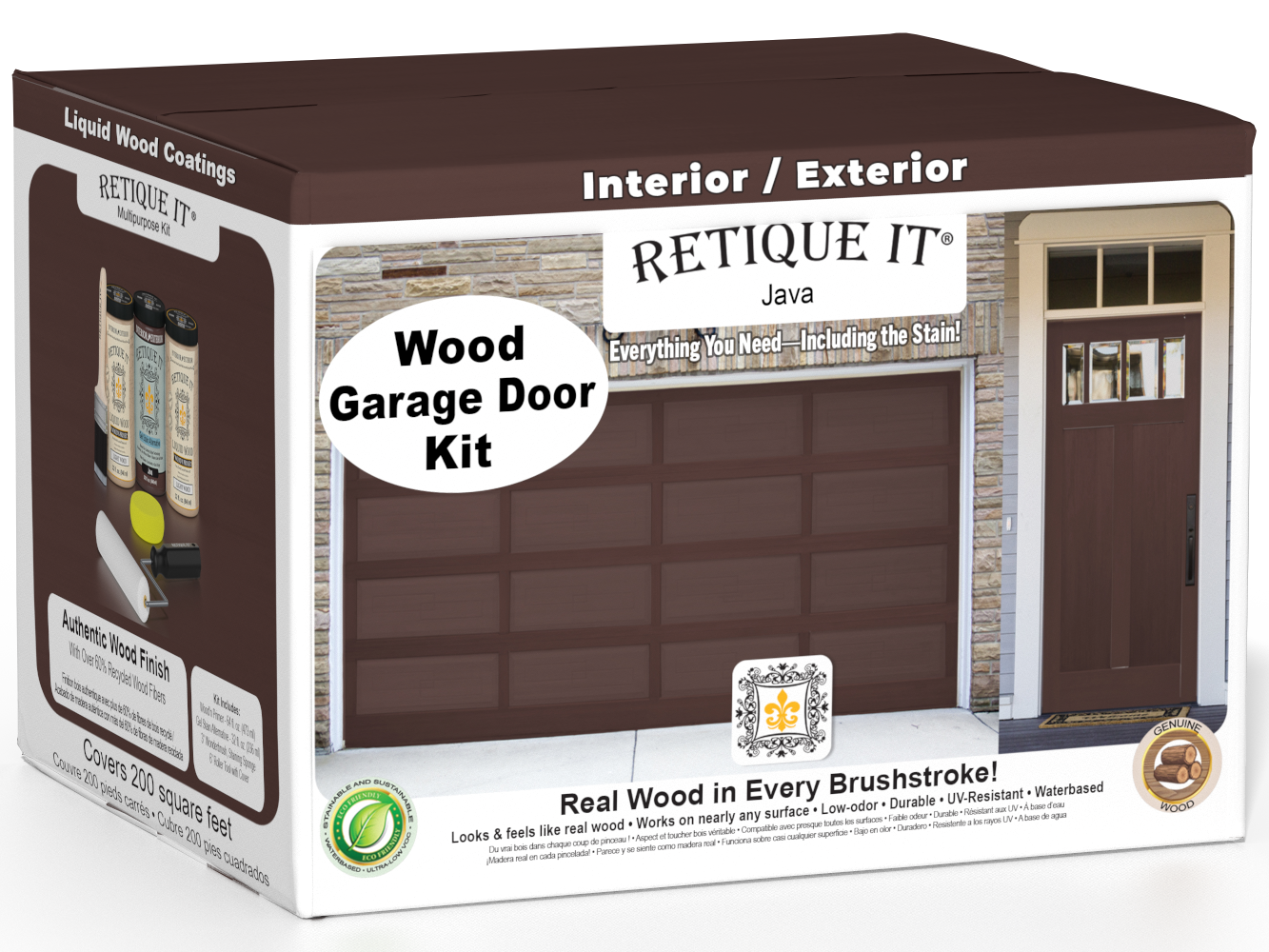 Wood'n Door Smooth Finish Kit (Front & Garage Door) - Java