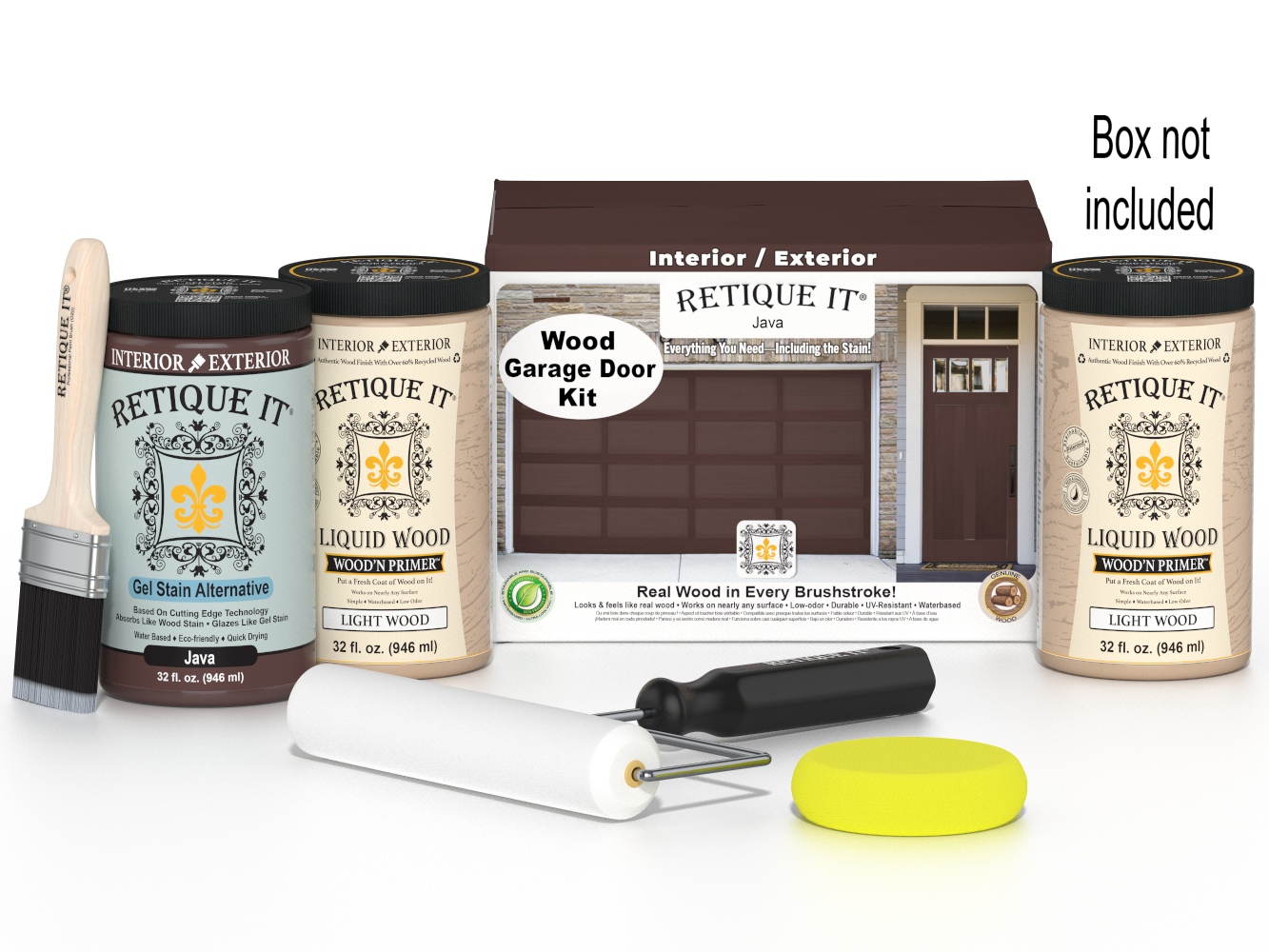 Wood'n Door Smooth Finish Kit (Front & Garage Door) - Java