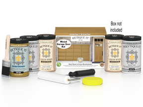 Wood'n Door Smooth Finish Kit (Front & Garage Door) - Old Oak — Matte kit contents with door box