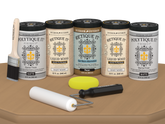 Wood'n Door Smooth Finish Kit (Front & Garage Door) - Pecan — Matte kit contents
