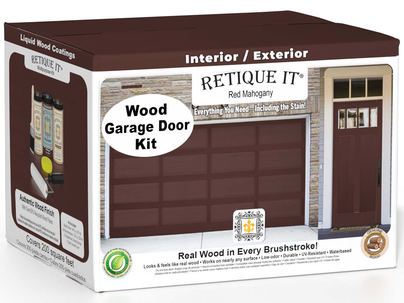 Wood'n Door Smooth Finish Kit (Front & Garage Door) - Red Mahogany