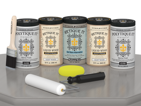 Wood'n Door Smooth Finish Kit (Front & Garage Door) - Weathered Wood — Gloss kit contents
