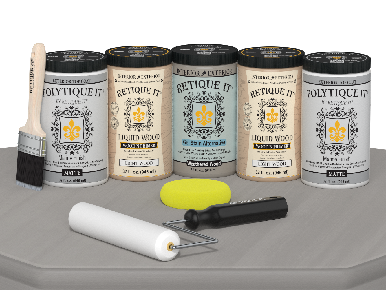 Wood'n Door Smooth Finish Kit (Front & Garage Door) - Weathered Wood — Matte kit contents