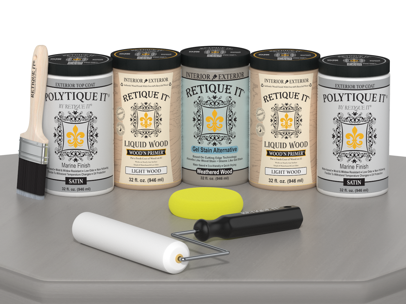 Wood'n Door Smooth Finish Kit (Front & Garage Door) - Weathered Wood — Satin kit contents