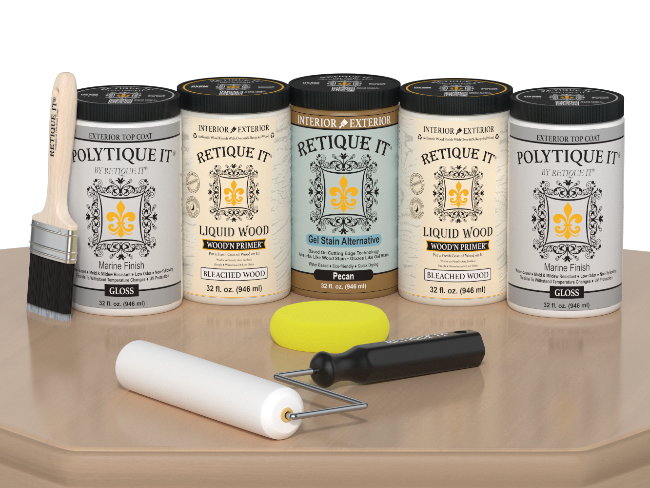 Wood'n Door Smooth Finish Kit (Front & Garage Door) - White Oak — Gloss kit contents