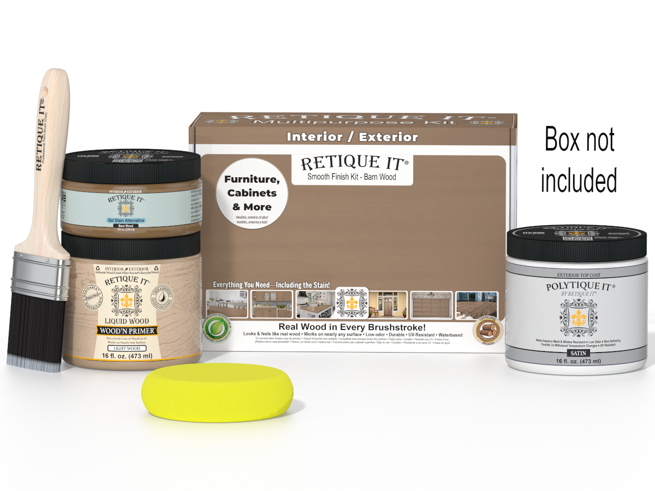 Multi-purpose Smooth Finish Kit (Med) - Barn Wood - Exterior Top Coat