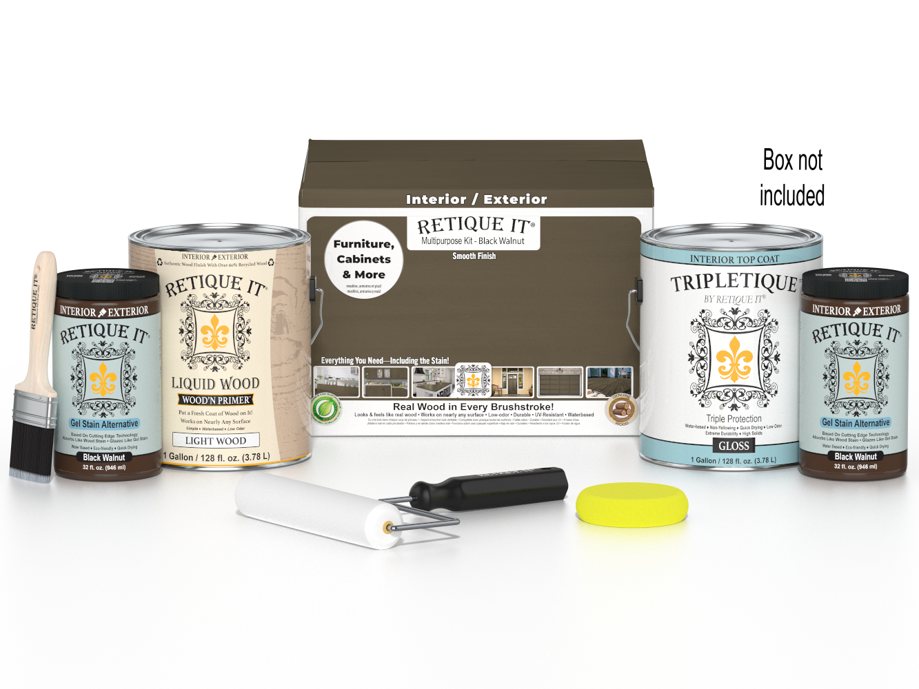 Multi-purpose Smooth Finish Kit (4x Lg) - Black Walnut - Interior Top Coat