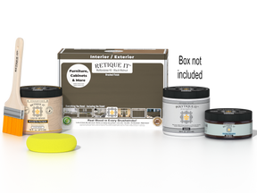 Retique It® Black Walnut Multi-purpose Smooth Finish Kit for wood, includes exterior top coat and satin finish, for versatile wood projects
