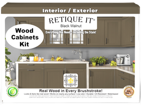 Black Walnut Wood'n Cabinet Kit with 12 smooth doors from Retique It® for staining and finishing furniture or cabinets.