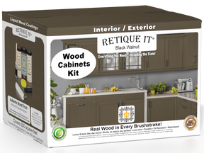 Black Walnut Wood'n Cabinet Kit with 24 smooth doors, designed for staining, by Retique It®.