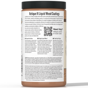 Retique It® Liquid Wood interior paint in 32oz dark finish, showing a smooth, dark wood-like painted surface.