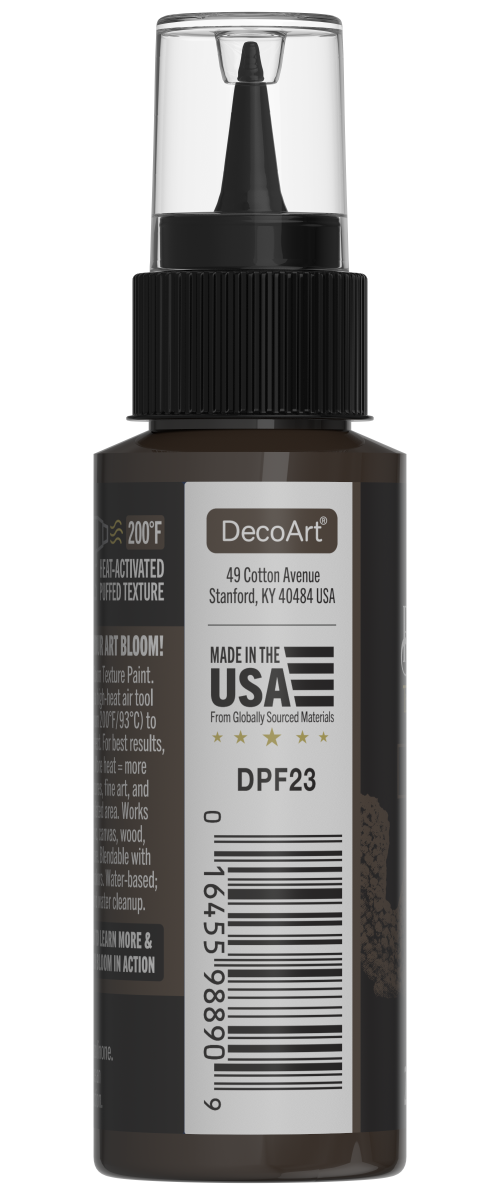 Retique It® Bloom Texture Paint 4-pack in Battlefield Soil, showing textured paint containers and a sample of the soil-colored finish.