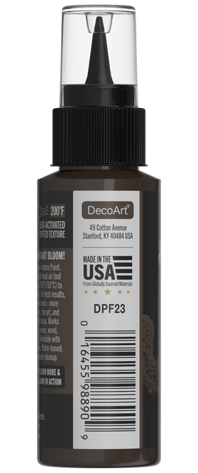 Retique It® Bloom Texture Paint 4-pack in Battlefield Soil, showing textured paint containers and a sample of the soil-colored finish.