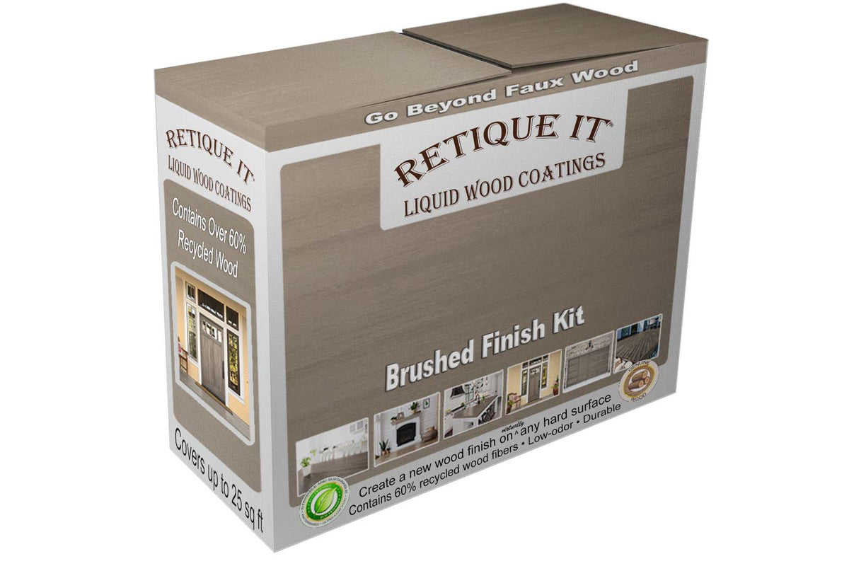 Retique It wood finish kit box featuring the Multi-purpose Smooth Finish Kit in Harbor Gray for interior top coat application.