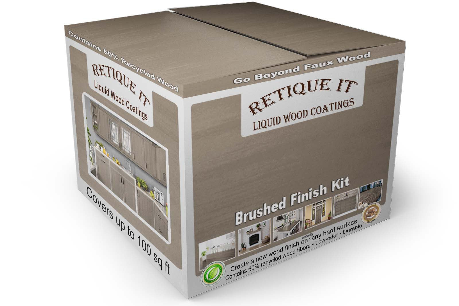 Large Harbor Gray Wood'n Finish Kit by Retique It with smooth finish products for multi-purpose wood finishing projects.