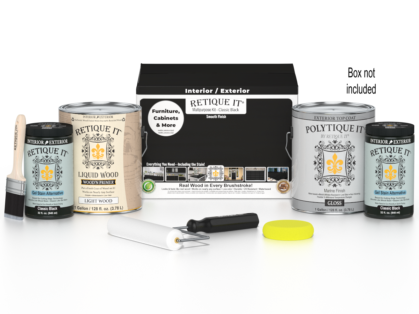 Multi-purpose Smooth Finish Kit (4x Lg) - Classic Black - Exterior Top Coat