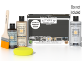 Retique It® Multi-purpose Smooth Finish Kit in charcoal, including exterior top coat and accessories for wood finishing.