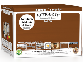 Retique It® Cherry Multi-purpose Smooth Finish Kit with four large wood finishing tools in a box.