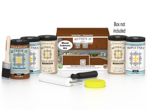Retique It® Wood'n Cabinet Kit with 24 cherry-colored, smooth cabinet doors and stain options, designed for furniture and cabinetry.