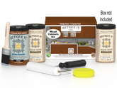 Retique It® Wood'n Cabinet Kit with 24 cherry stain cabinet doors, smooth finish, ideal for kitchen or bathroom cabinetry.