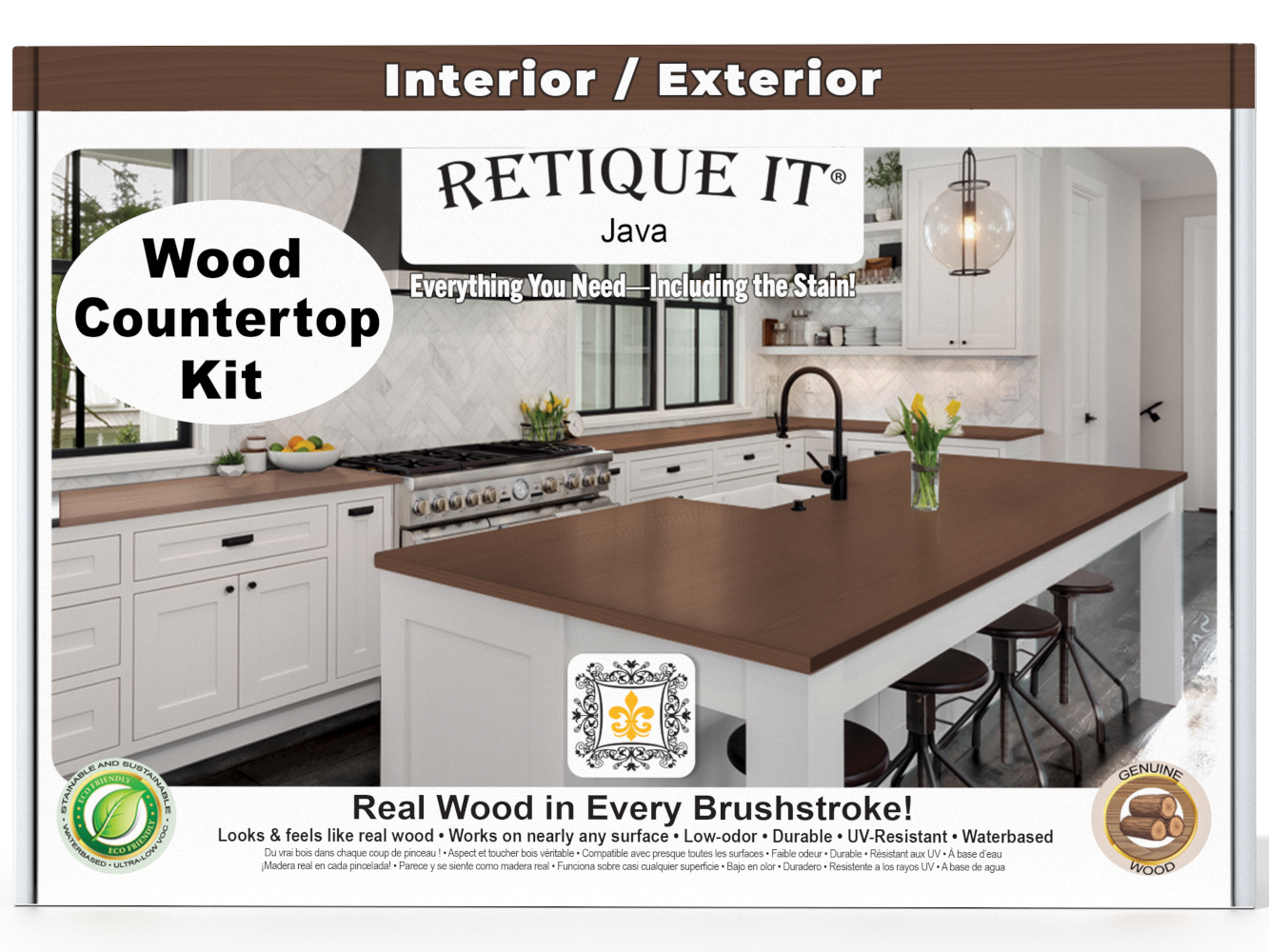 Wood'n Finish Kitchen Island Countertop Kit - Java | Retique It® Shop