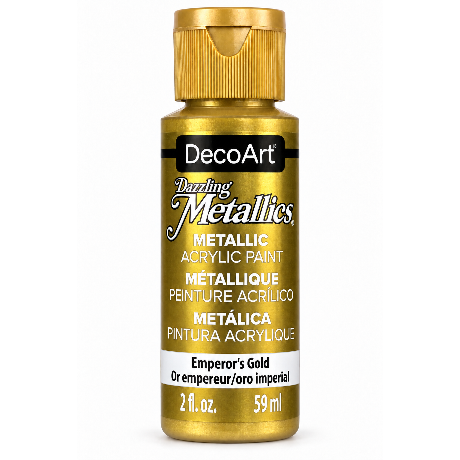 DecoArt Dazzling Metallics Emperor's Gold acrylic paint, 2 oz bottle