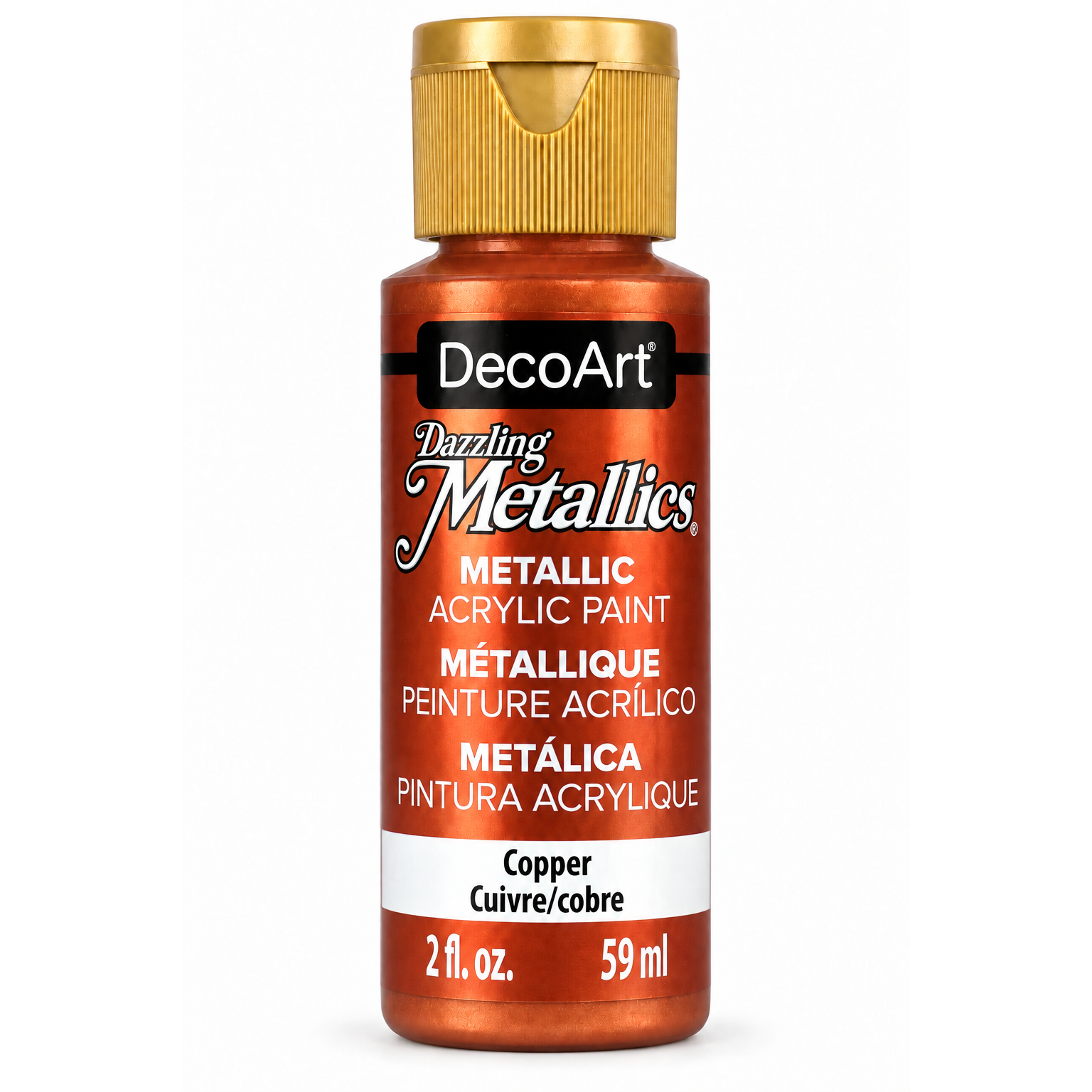 DecoArt Dazzling Metallics Copper acrylic paint, 2 oz bottle