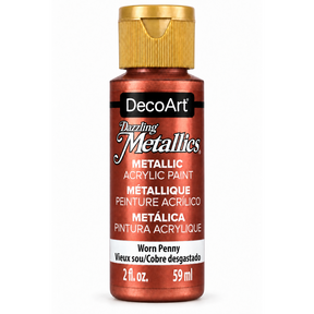 DecoArt Dazzling Metallics Worn Penny acrylic paint, 2 oz bottle