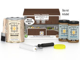 Dark oak Wood'n Cabinet Kit with 48 smooth doors, stain finish by Retique It® for stylish kitchen or bathroom cabinetry.