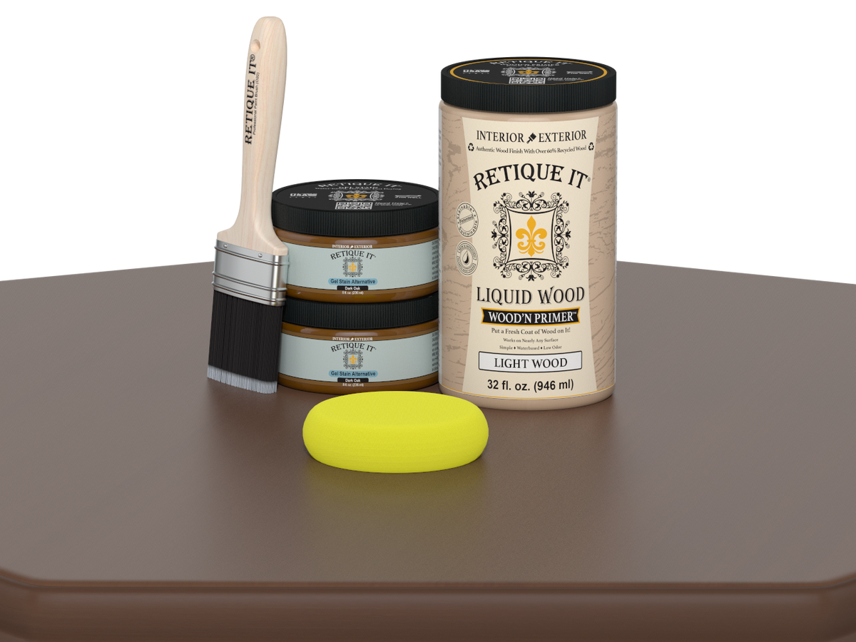 Large Dark Oak Wood'n Finish Kit by Retique It® for smooth wood finishing and multi-purpose woodworking projects.