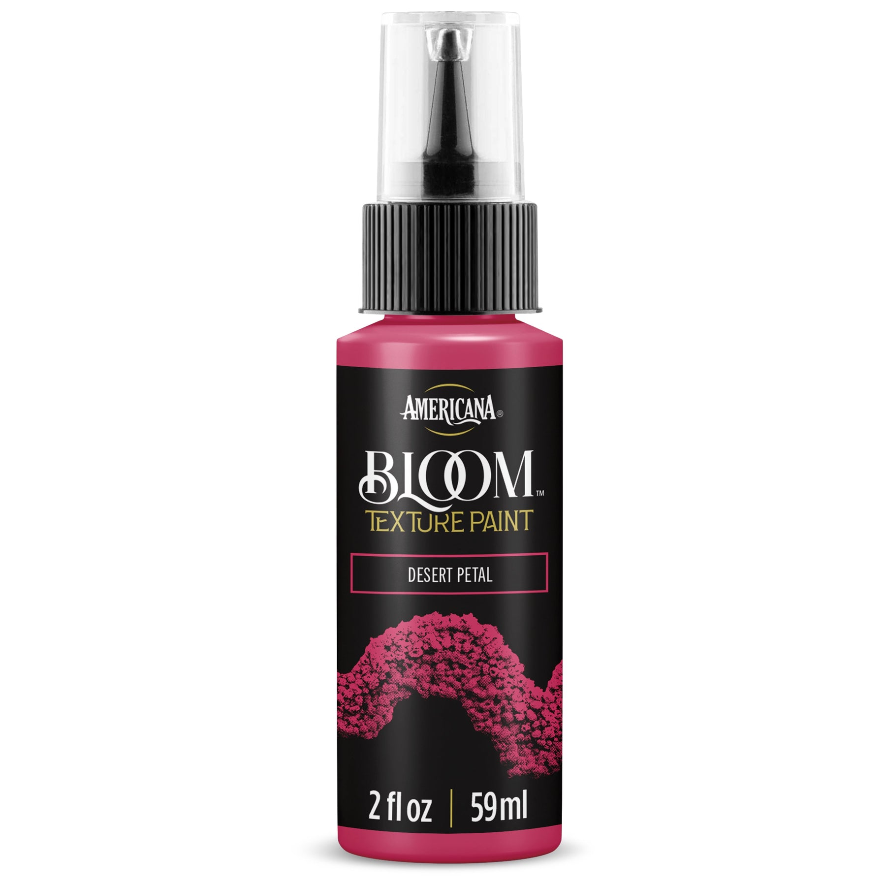 DecoArt Bloom Texture Paint in Desert Petal, showing a close-up of the textured pink and beige paint on a craft surface.