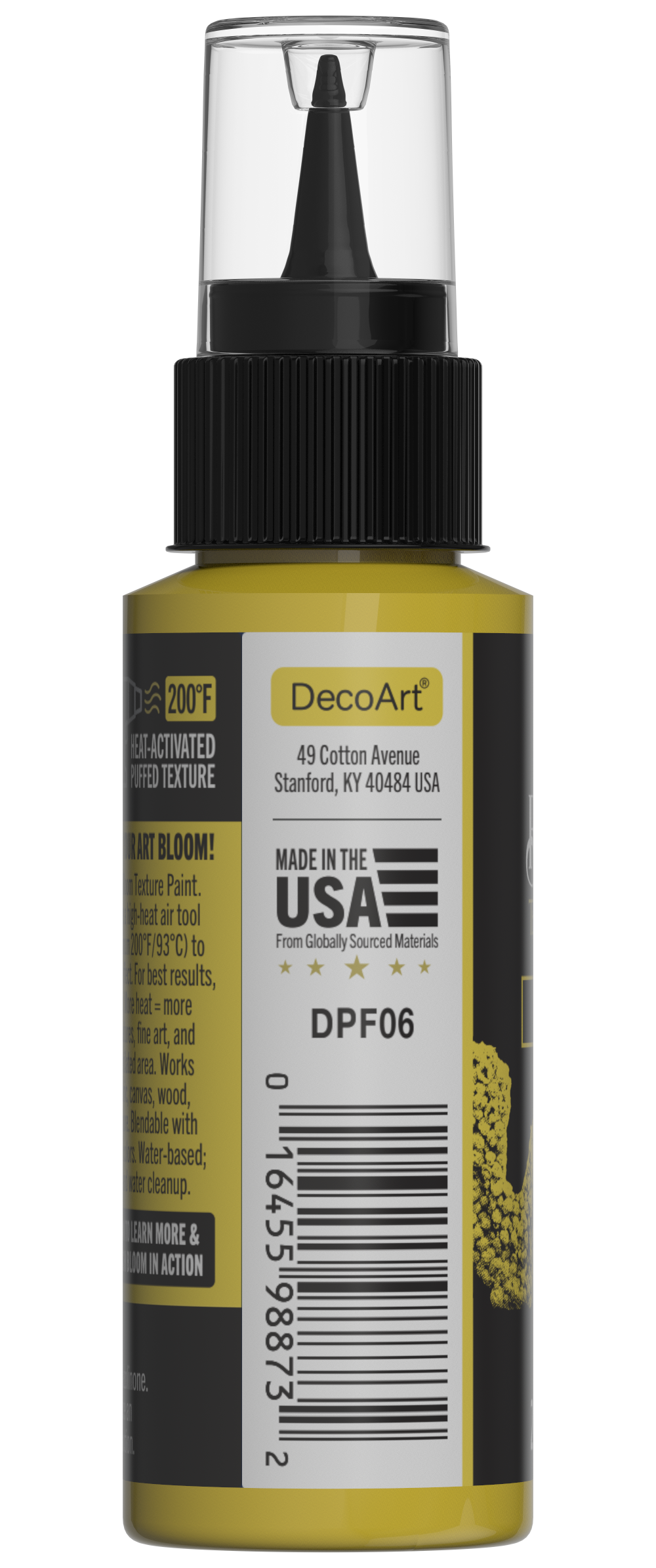 Retique It Bloom Texture Paint 4pk in Sun Relic with textured finish and vibrant color, shown on a wall surface