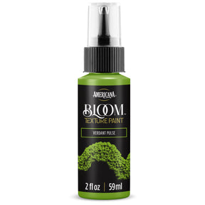 DecoArt Bloom Texture Paint in Verdant Pulse, vibrant green textured paint swatch with a floral pattern, showcasing artistic surface detail.