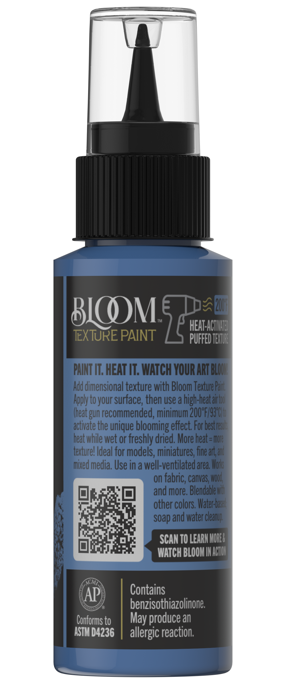 Retique It® Bloom Texture Paint 4-pack in Ultramarine Lift showing textured blue paint on a surface.