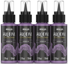 Retique It® Bloom Texture Paint 4-pack in Lavender Ash, showing textured paint bottles with lavender and ash tones.