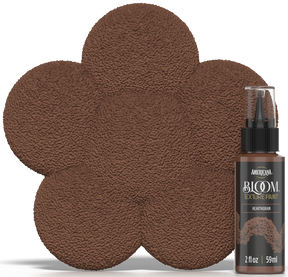 Retique It® Bloom Texture Paint 4-pack in Hearthgrain finish displayed on a surface with a color swatch in the background.