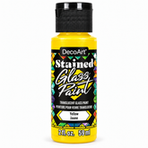 DecoArt Stained Glass Paint in yellow, 2 oz bottle for decorative glass projects