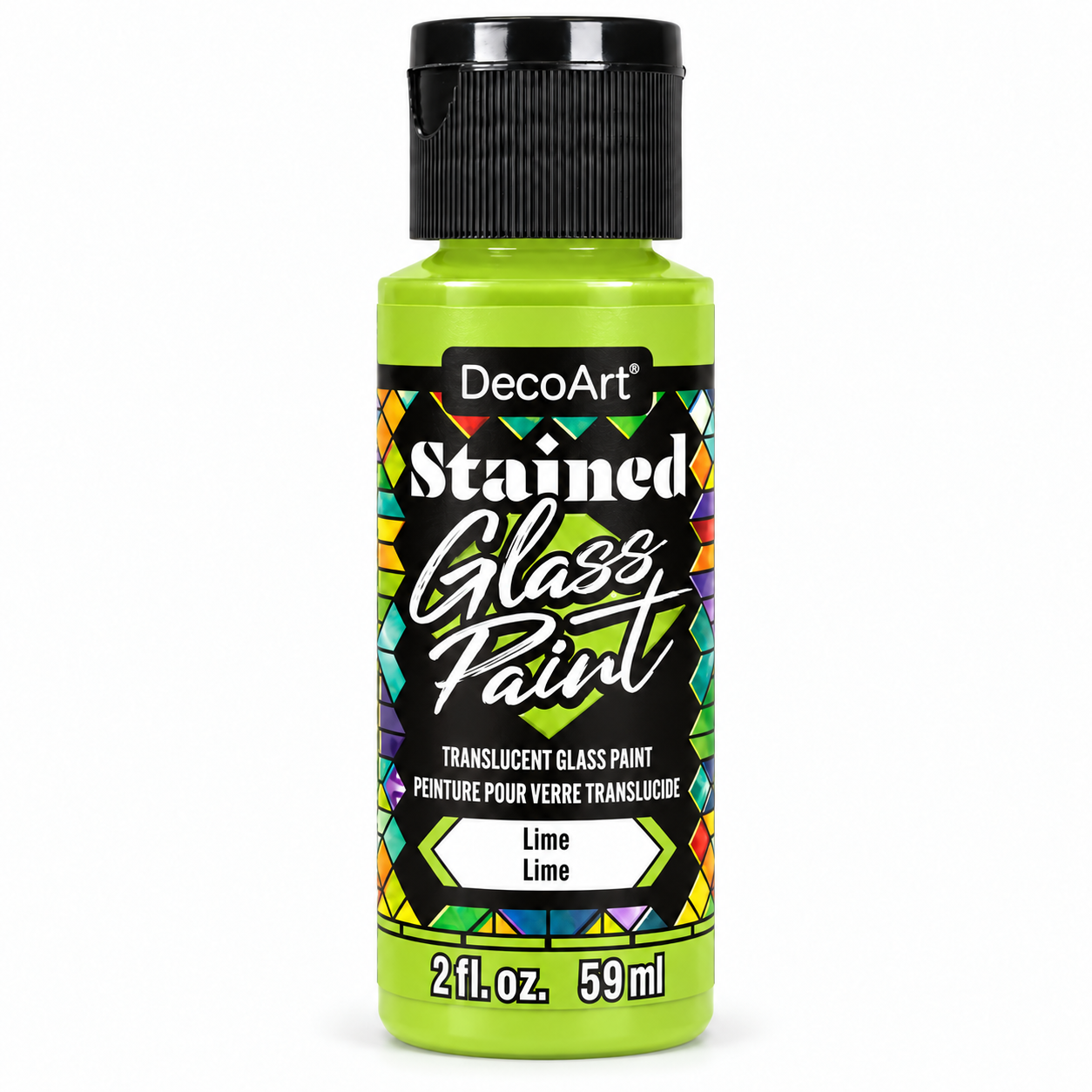 DecoArt Stained Glass Paint in Lime, 2 oz bottleեական