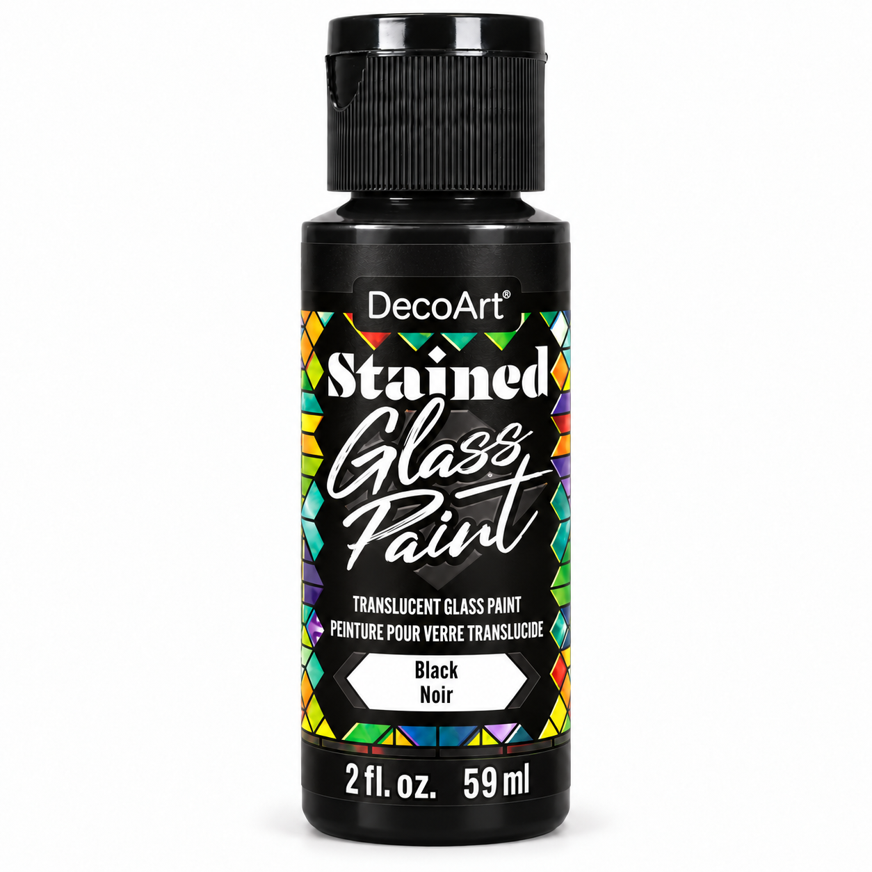 DecoArt Stained Glass Paint in Black, 2 oz bottle